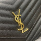 YSL_魚子醬手拿包-黑色金扣