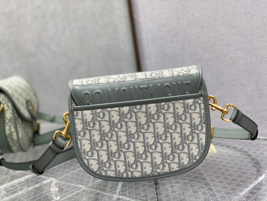 Dior Bobby-中號22cm-灰色老花