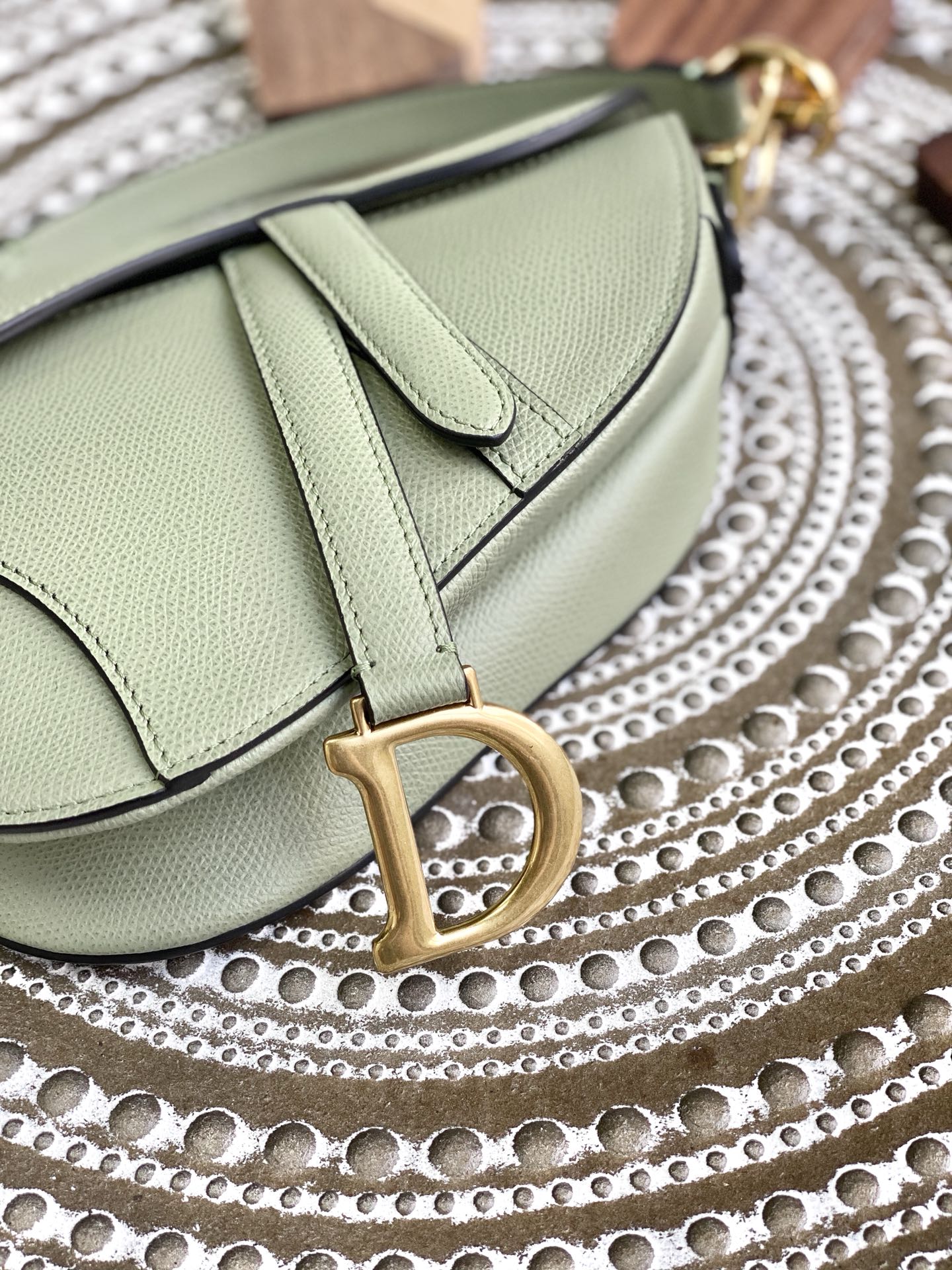 Dior Saddle 馬鞍包-手掌紋-小號抹茶綠色-19.5cm