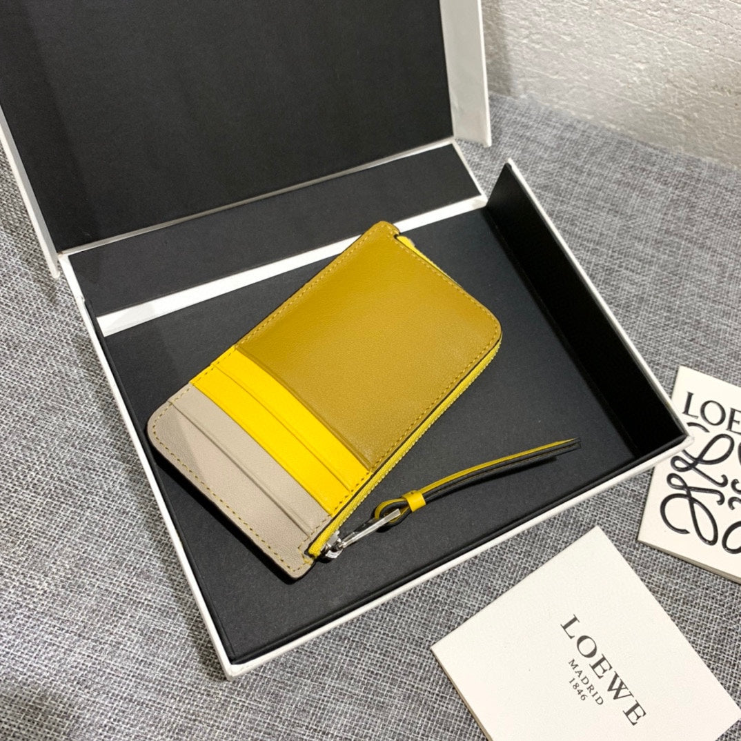 Loewe 拉鍊拼接卡包