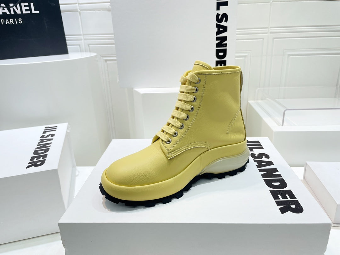 Jil sander-2022秋冬 爆休閒系列 厚底透明跟休閒短靴 情侶款