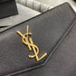 YSL ptown_新品手拿包-黑色魚子醬皮金釦