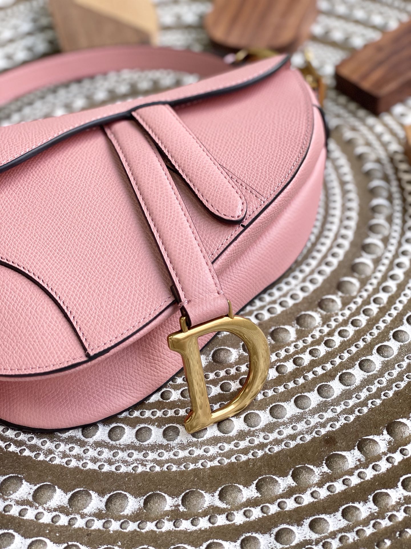 Dior Saddle 馬鞍包-手掌紋-小號糖粉色-19.5cm