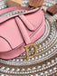 Dior Saddle 馬鞍包-手掌紋-小號糖粉色-19.5cm
