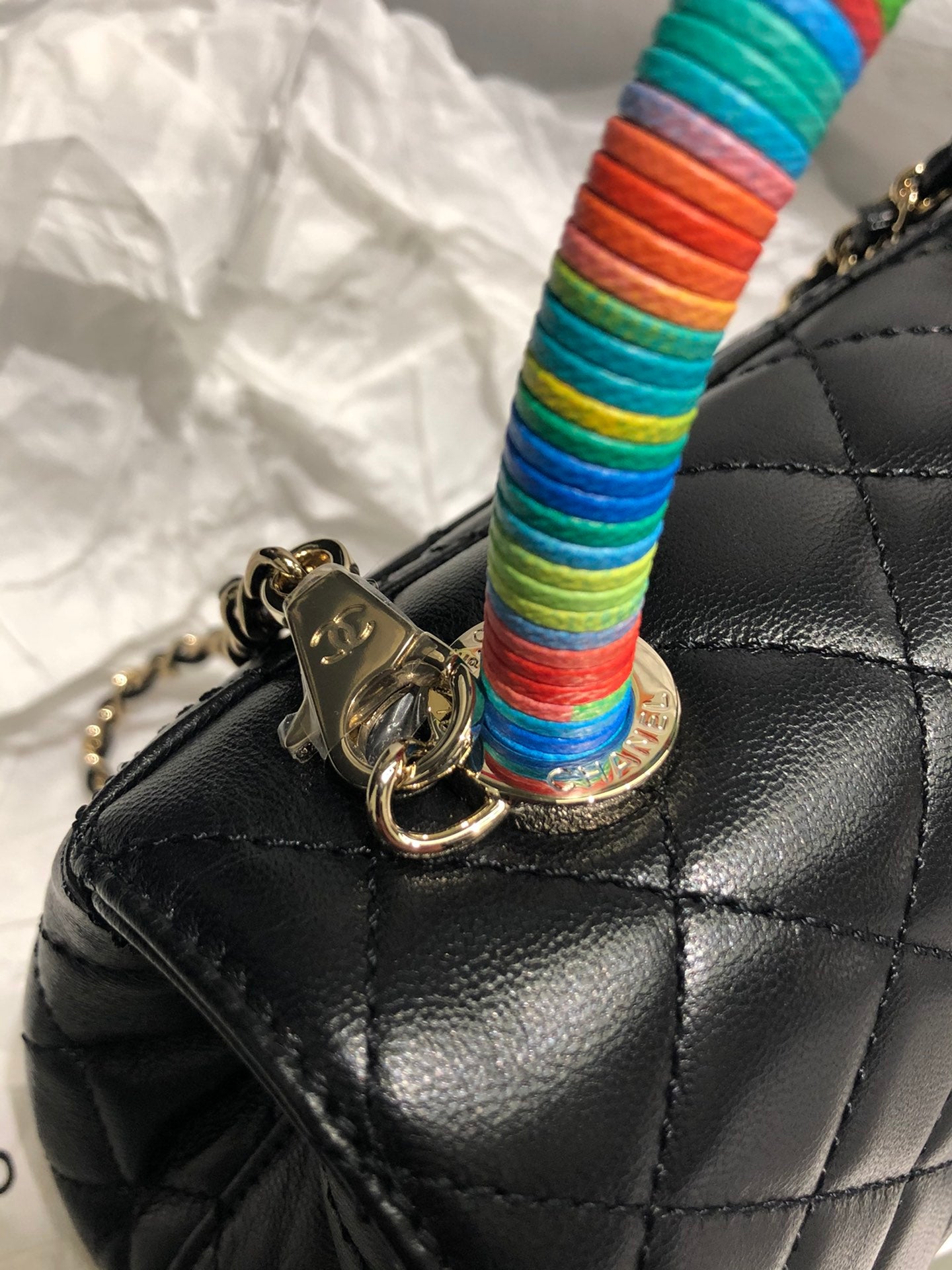 Chanel mini coco handle彩虹包-黑色