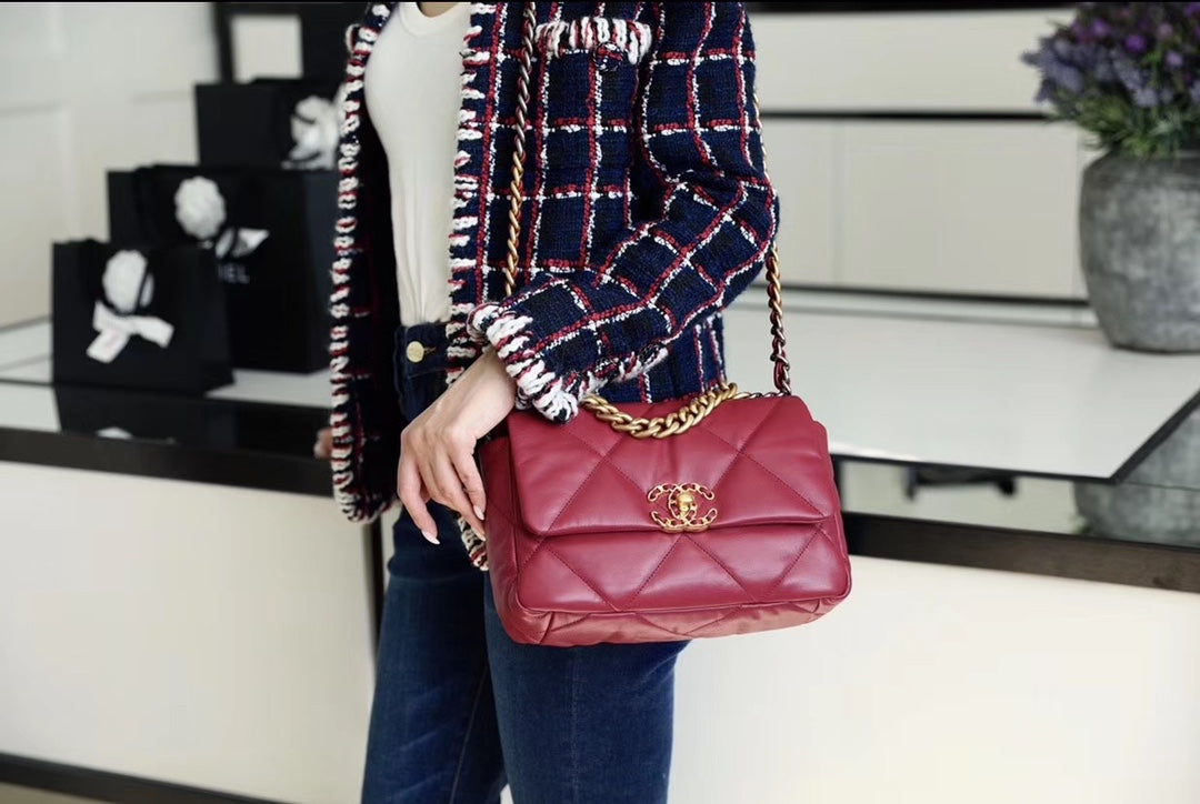 Chanel 19Bag-小號寶石紅