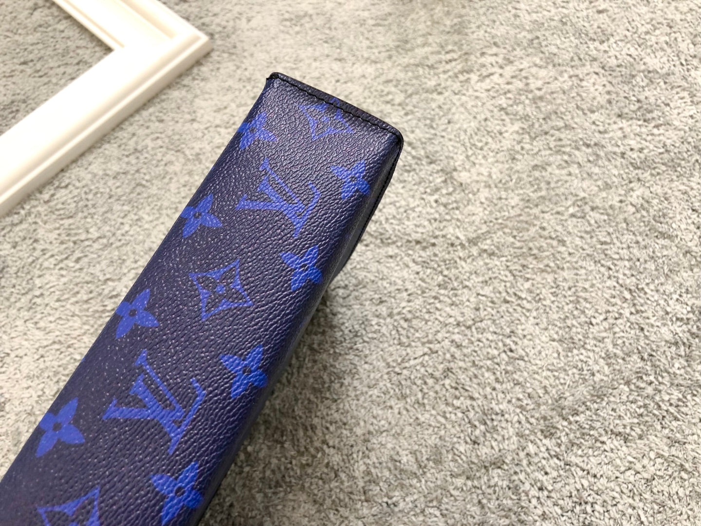 Lou-老花皮革手拿包 藍色
