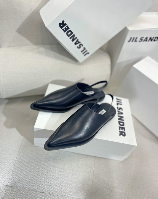 Jil sander-2022春夏 走秀新款 牛皮尖頭平底拖鞋