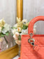 Dior Lady Dior-漆皮金扣-20cm-橙色