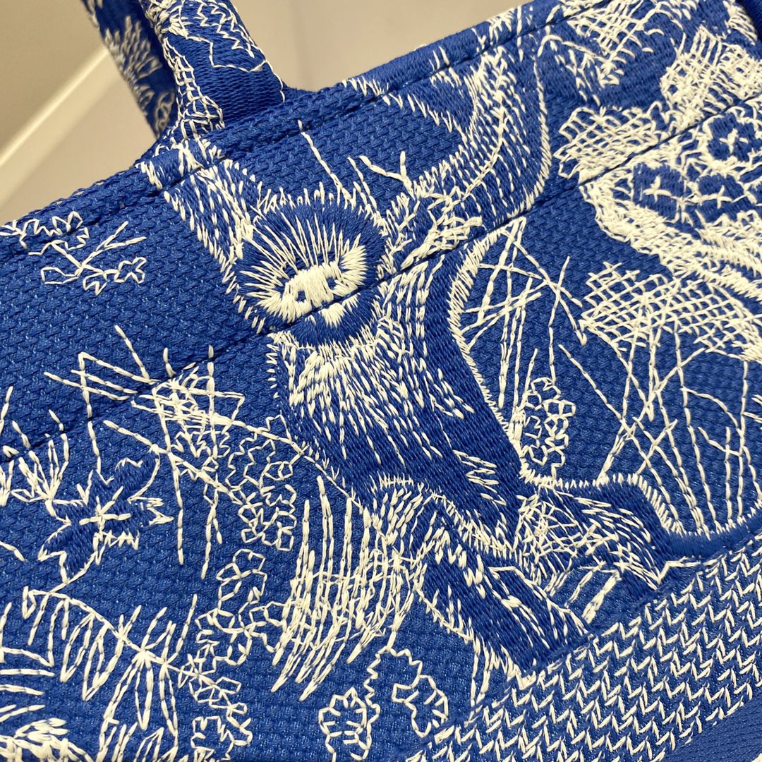迪D家 Book Tote-中號36.5cm藍老虎