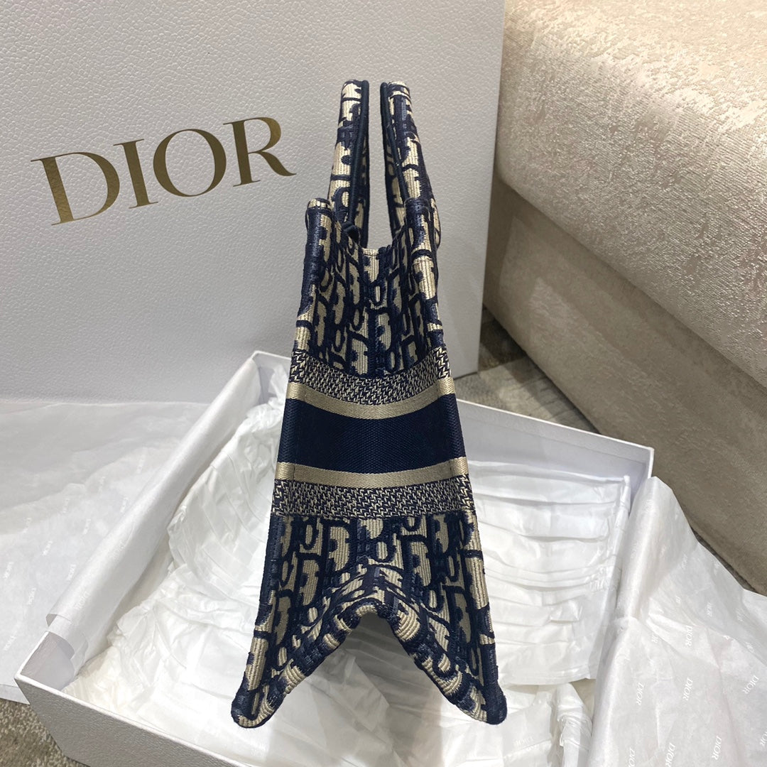Dior Book Tote-小號36.5cm-深藍老花