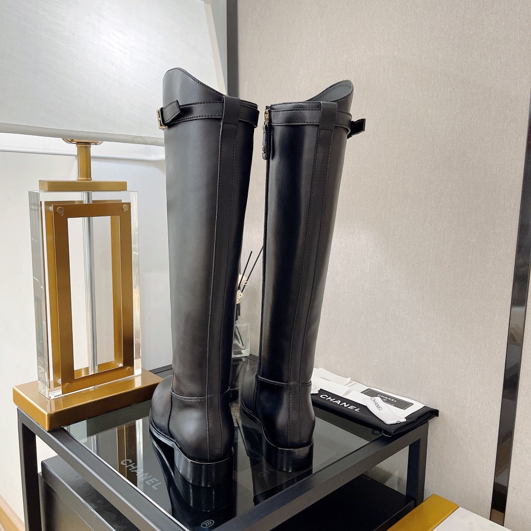 小香家-金屬搭扣騎士長靴（尺碼35-39，40訂製）