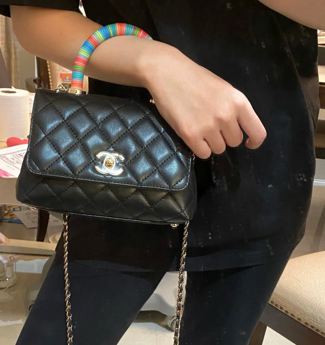 Chanel mini coco handle彩虹包-黑色