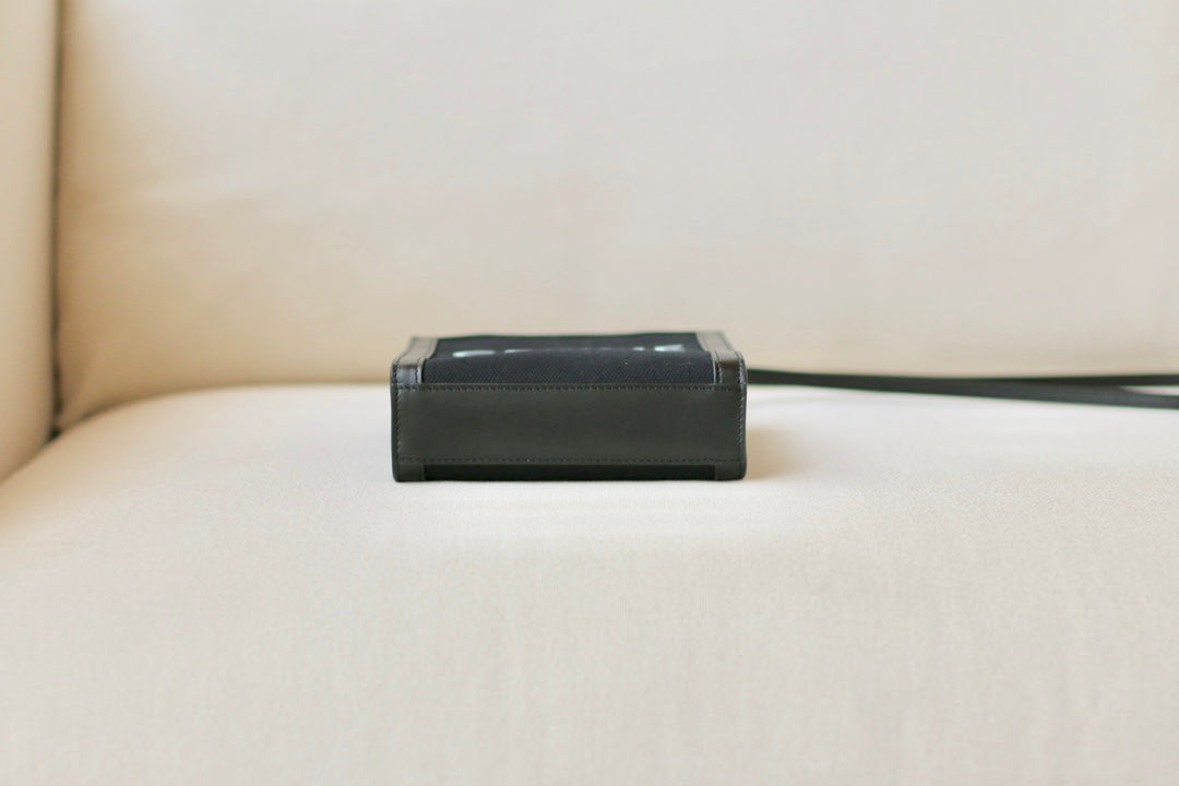 Celine Cabas Mini 織物牛皮革豎款手袋