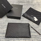 YSL MONOGRAM 大號手拿包-黑色小牛皮銀扣-36cm