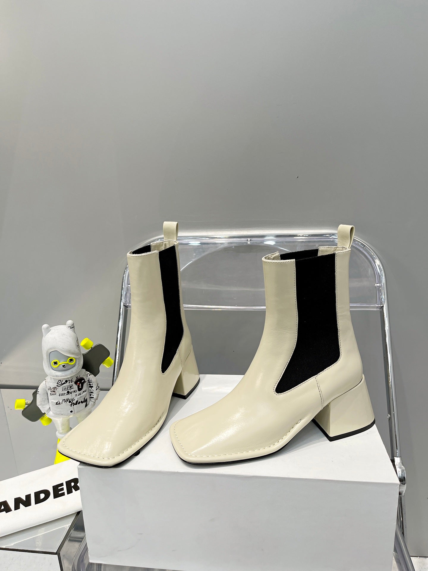 Jil sander-方頭高跟靴