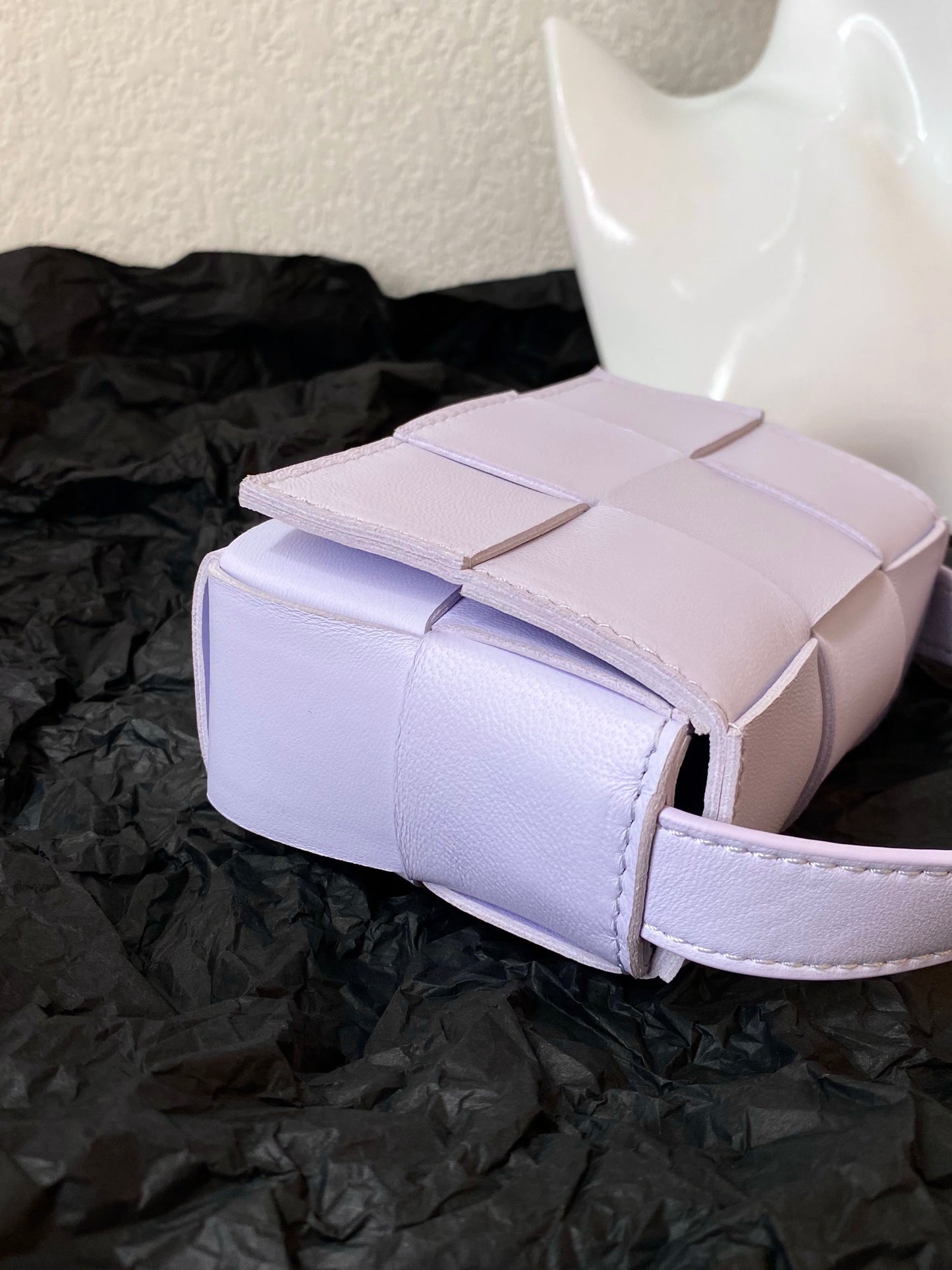 B編織-羊皮方格Mini cassette Bag 迷你編織包 12x8x4cm