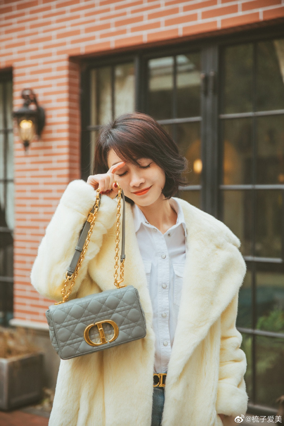 Dior Caro 小號20cm-馬卡龍藍
