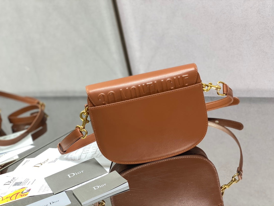 Dior Bobby-中號22cm-棕色牛皮