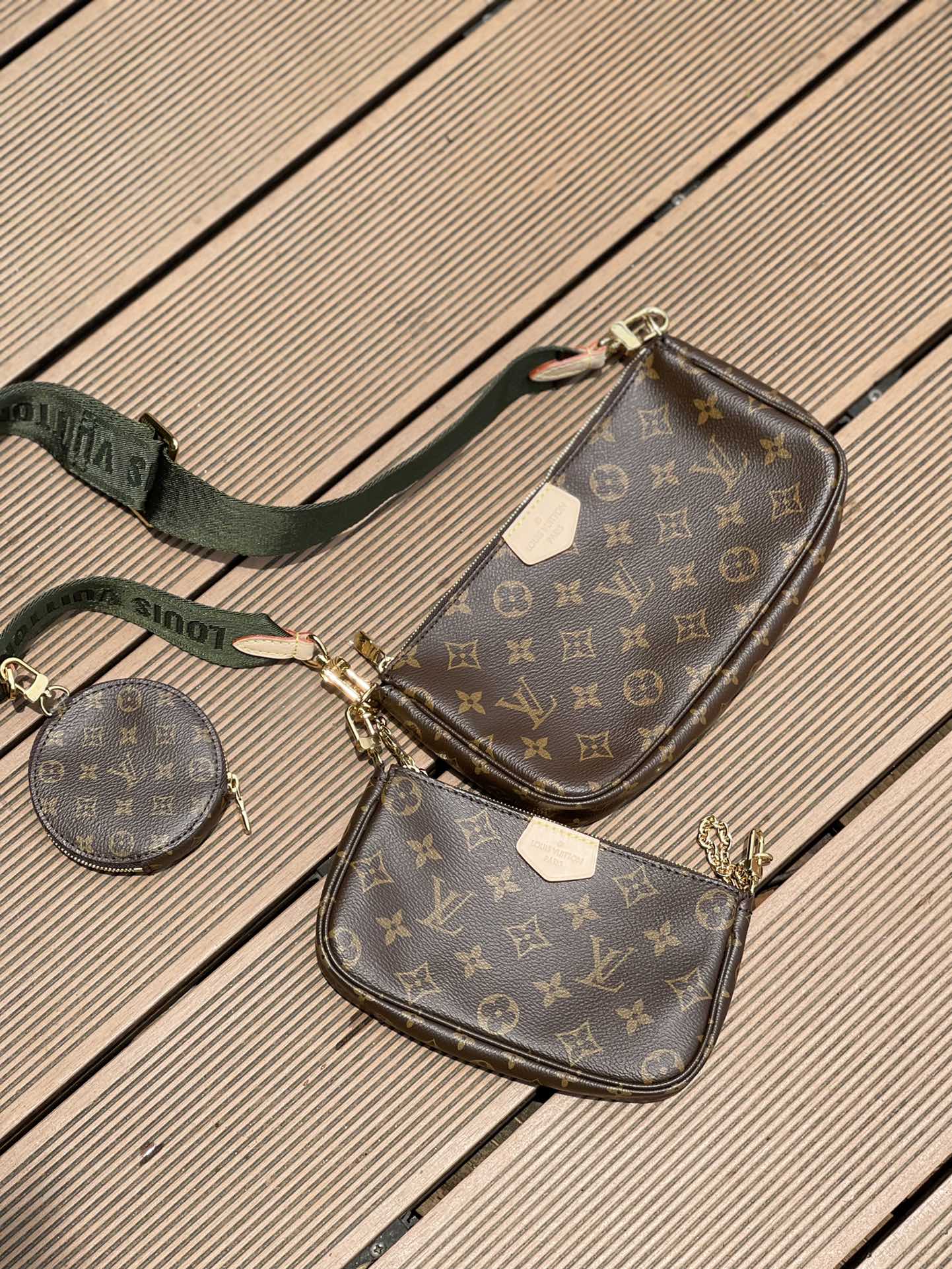 M44813 路L家-Multi Pochette Accessories 五合一麻將包 綠色