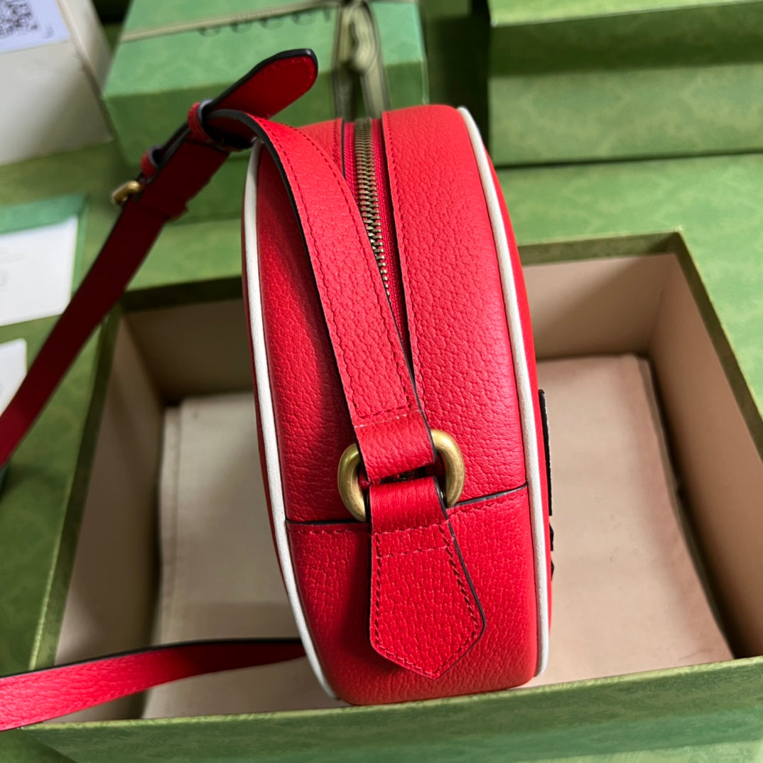 古G家- adidasxGucci聯名系列 肩背包 22x22x7cm 紅色拼