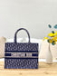 Dior Book Tote-小號36.5cm-深藍老花天鵝絨