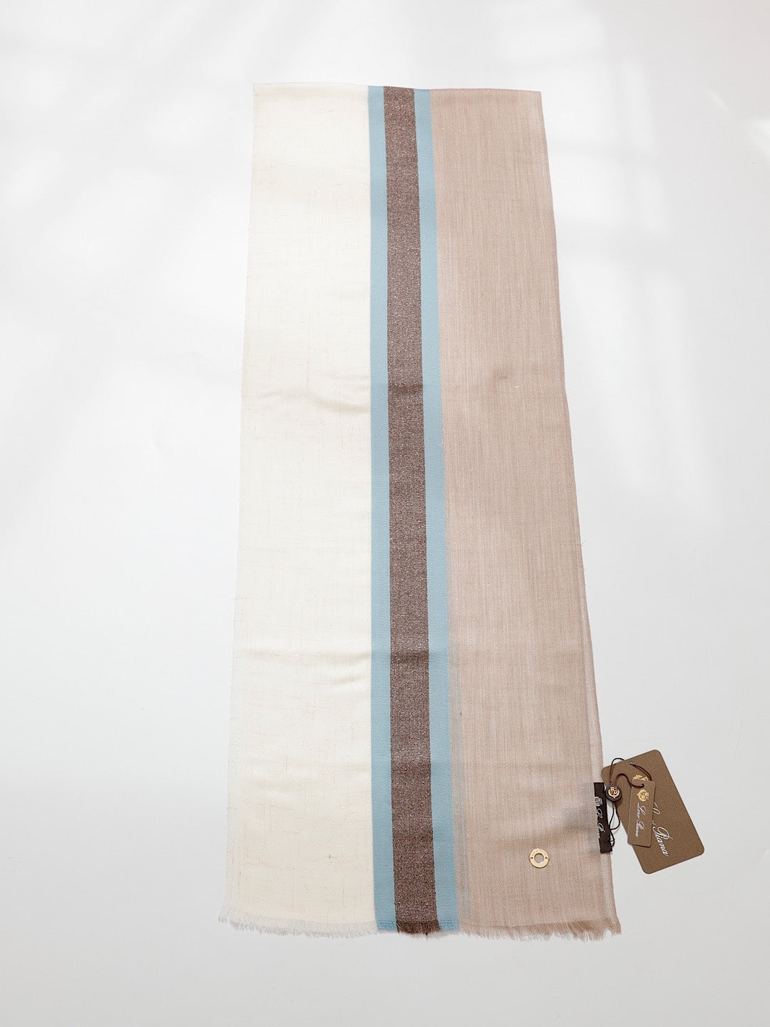 L-Piana-超薄精紡撞色圍巾-光澤感超好 30*180cm