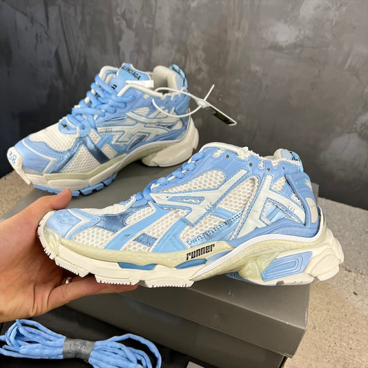 巴黎世-Runner運動鞋 男女同款 白藍色