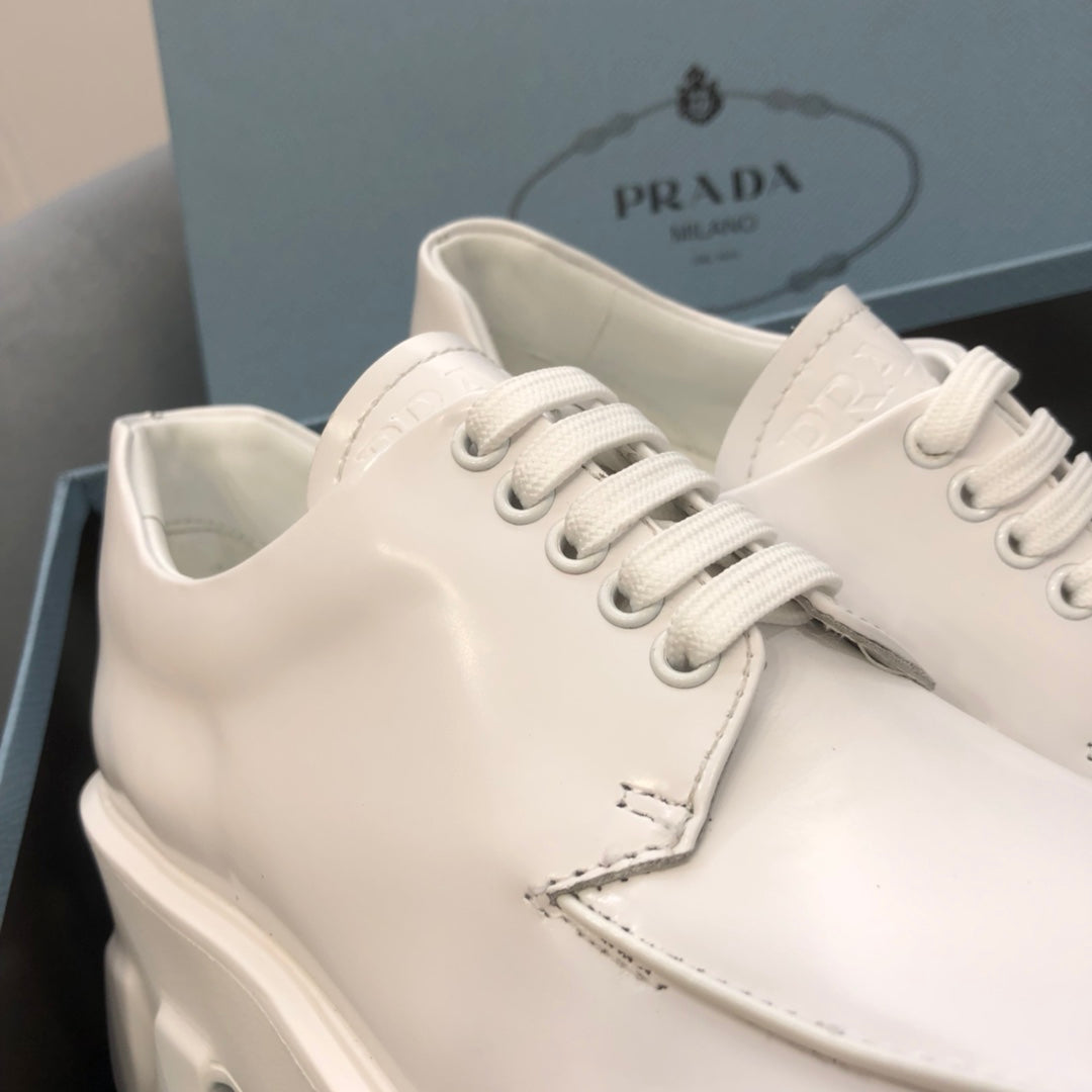 Prada鞋-Prada Monolith 厚底 鞋帶款 樂福鞋