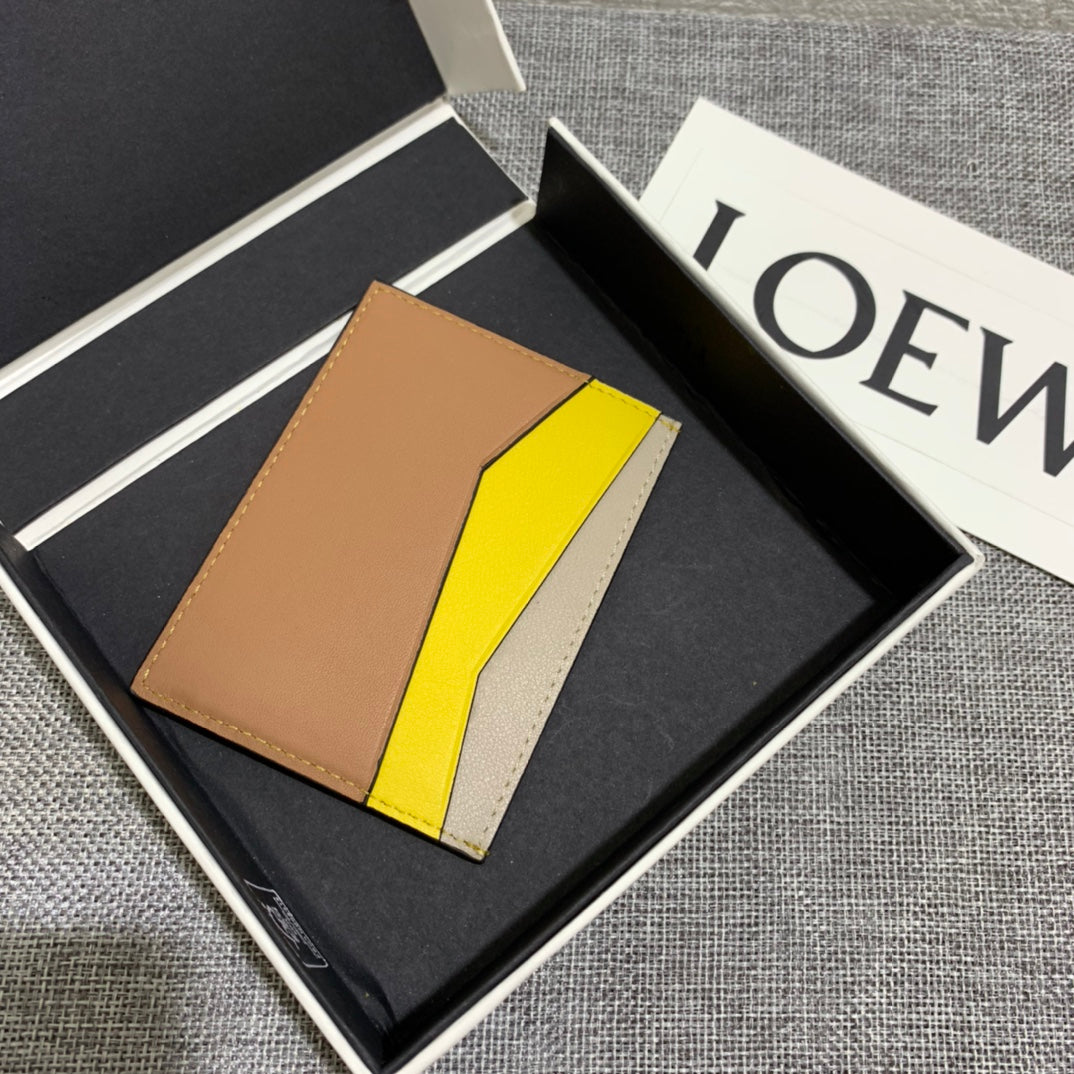 Loewe Plain Card Holder 多色拼接皮革卡包
