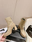 小香家-巴黎走秀款 中性風樂福高跟鞋 杏色