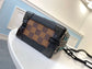 M45044 路L家-MINI SOFT TRUNK 手袋 咖格綠色植絨