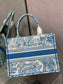 Dior Book Tote-小號36.5cm淺藍老虎