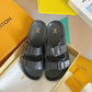 路L家-2023新款 Trainer系列 Monogram 壓紋拖鞋 黑色