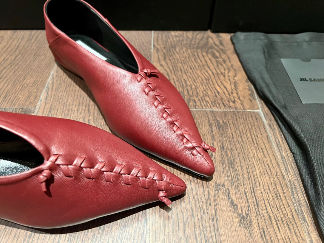 Jil sander-2022秋冬 尖頭拼接鞋面懶人鞋