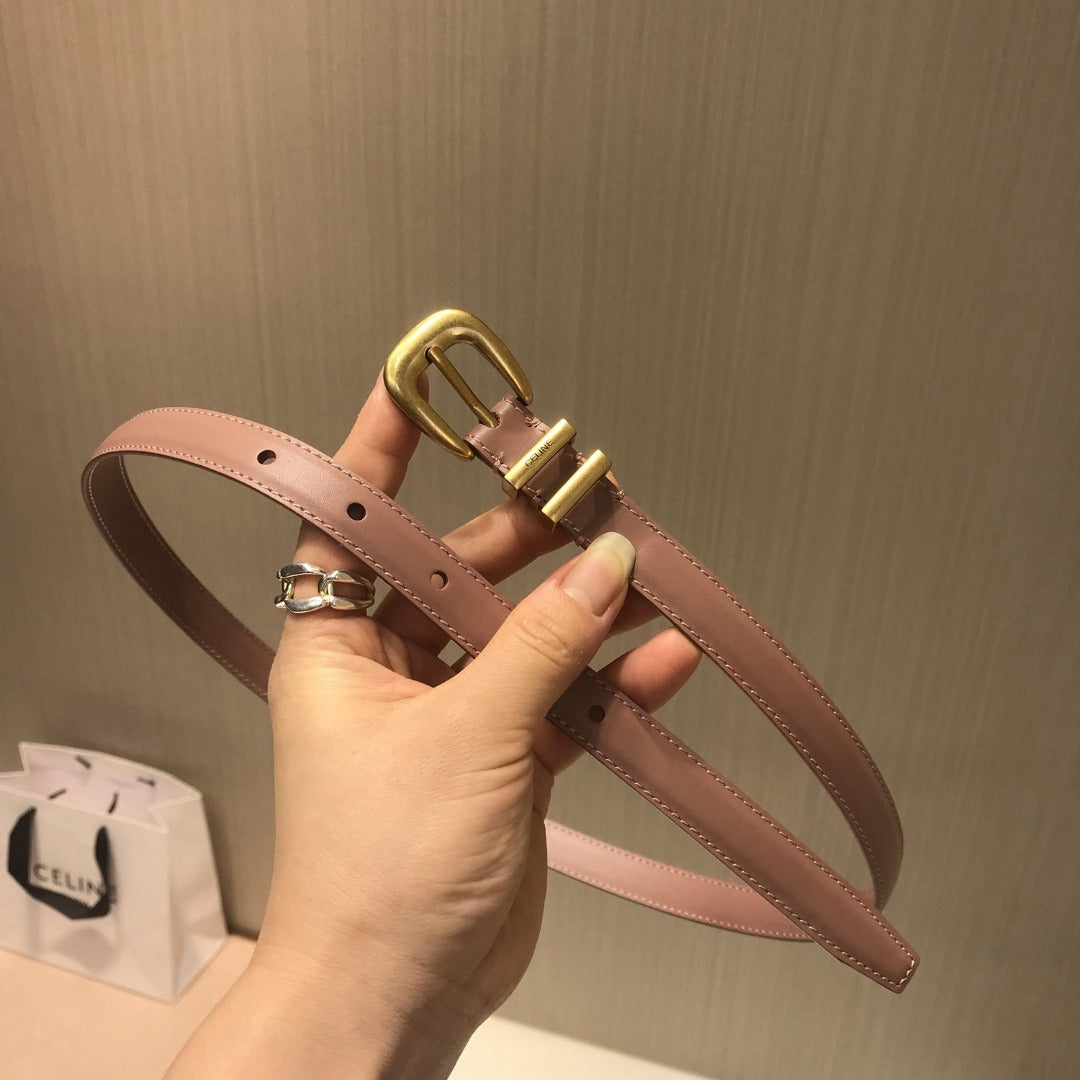 賽C家-粉色金扣皮帶-1.8cm