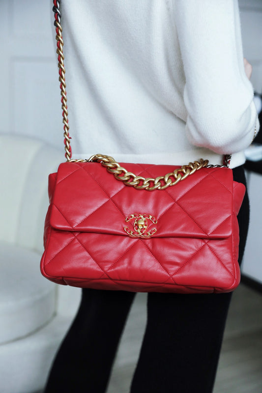 Chanel 19Bag-中號紅色