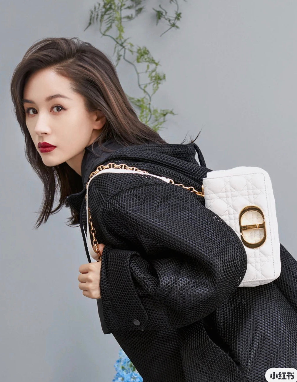 Dior Caro 小號20cm-白色小牛皮