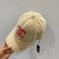 小香家-羊羔毛棒球帽 杏色