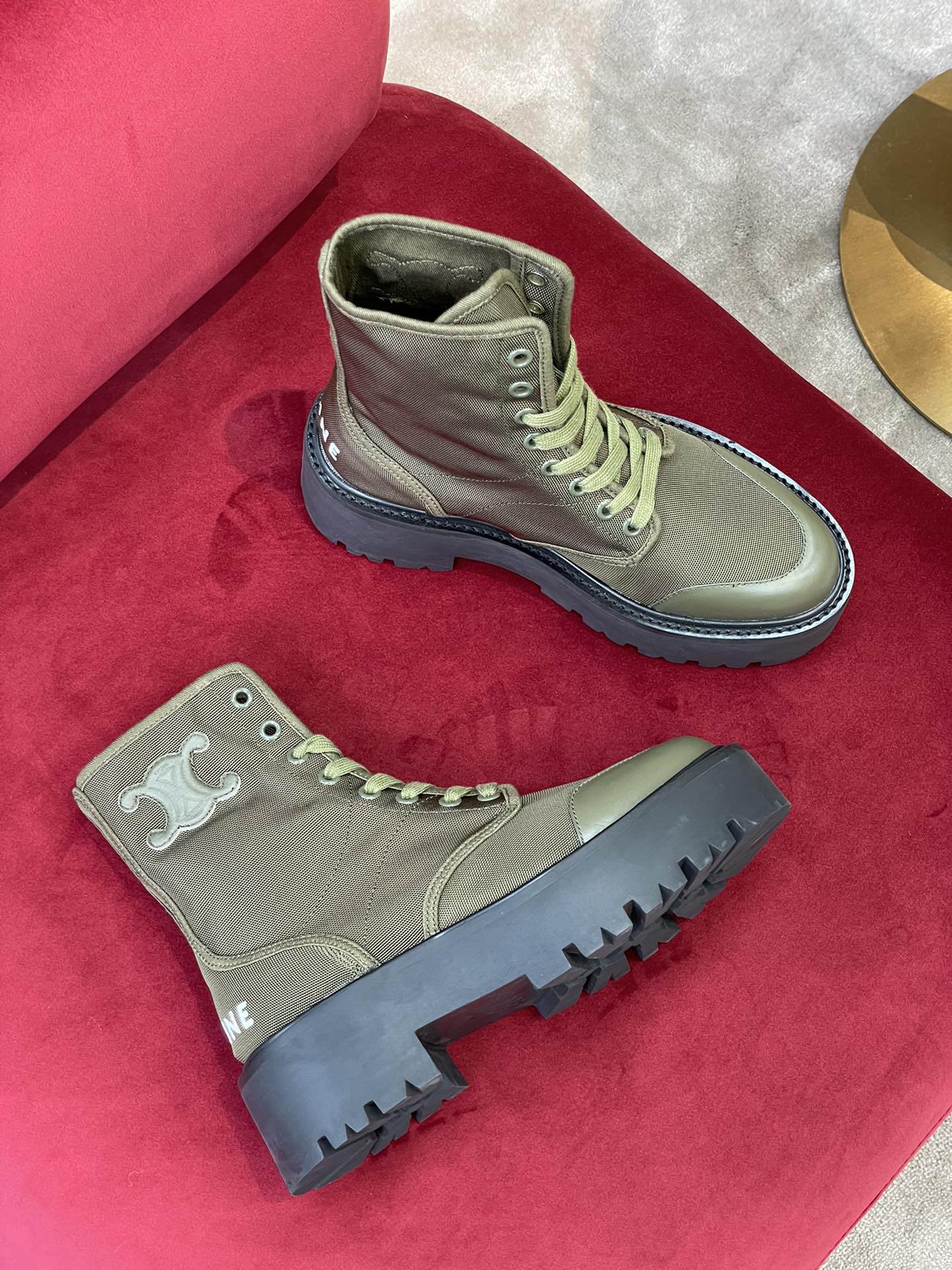 賽C家-22fw 秋冬新款靴子 鞋面帆布拼接皮革（尺碼35-41)