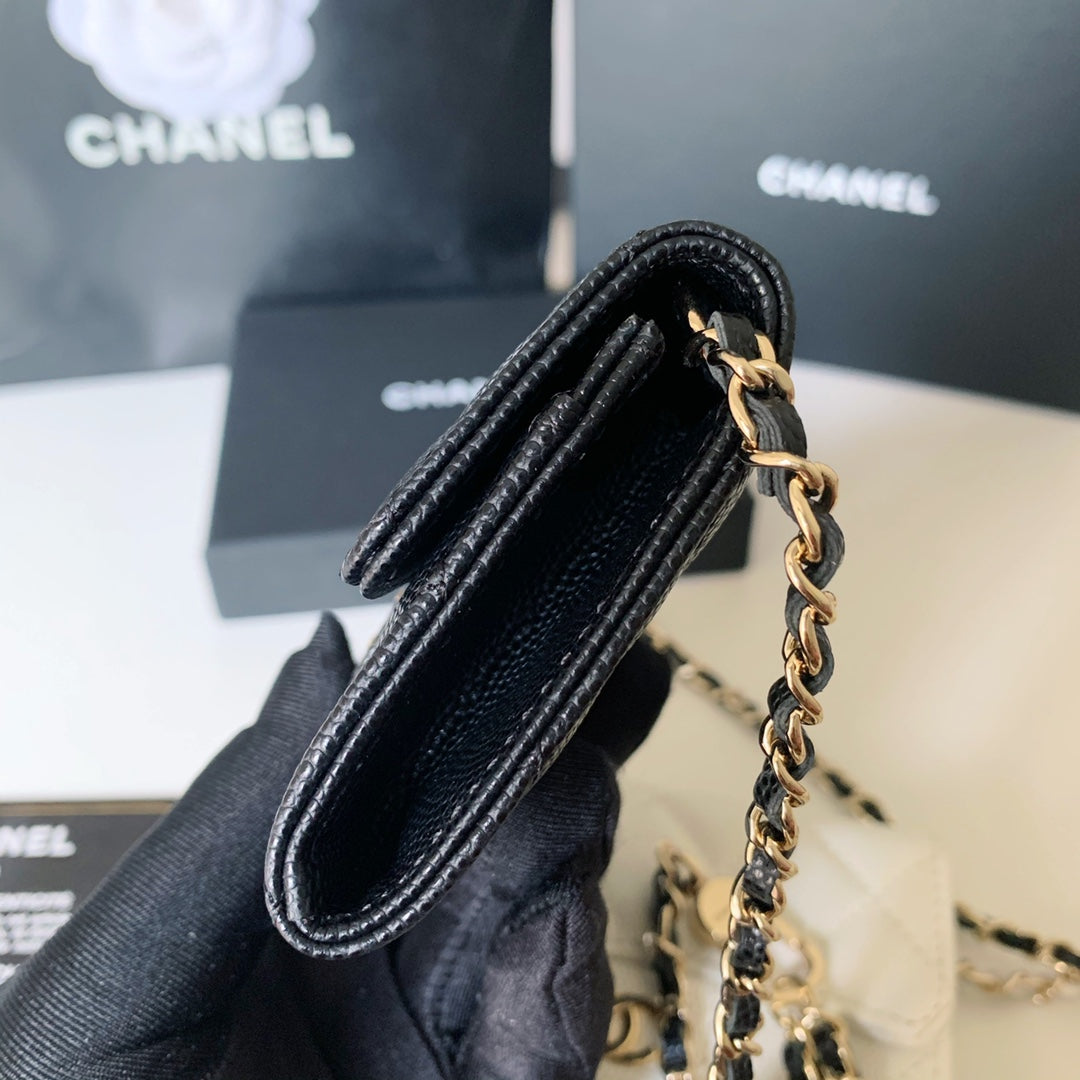 Chanel CF鏈條零錢卡包