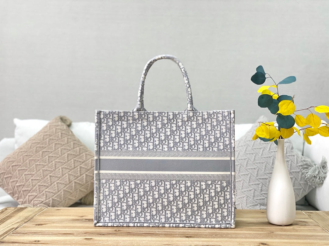 Dior Book Tote-大號41.5cm-灰色老花