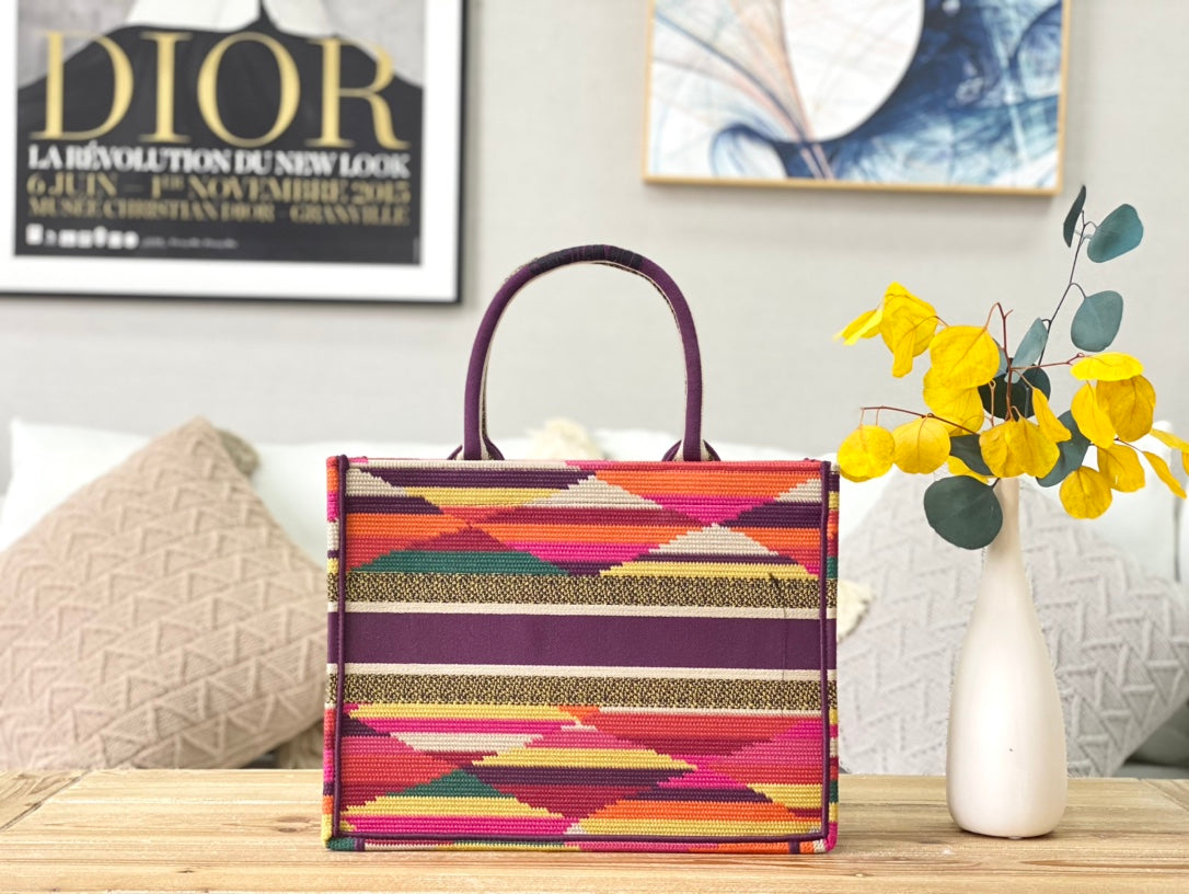 Dior Book Tote-小號36.5cm-七彩虹