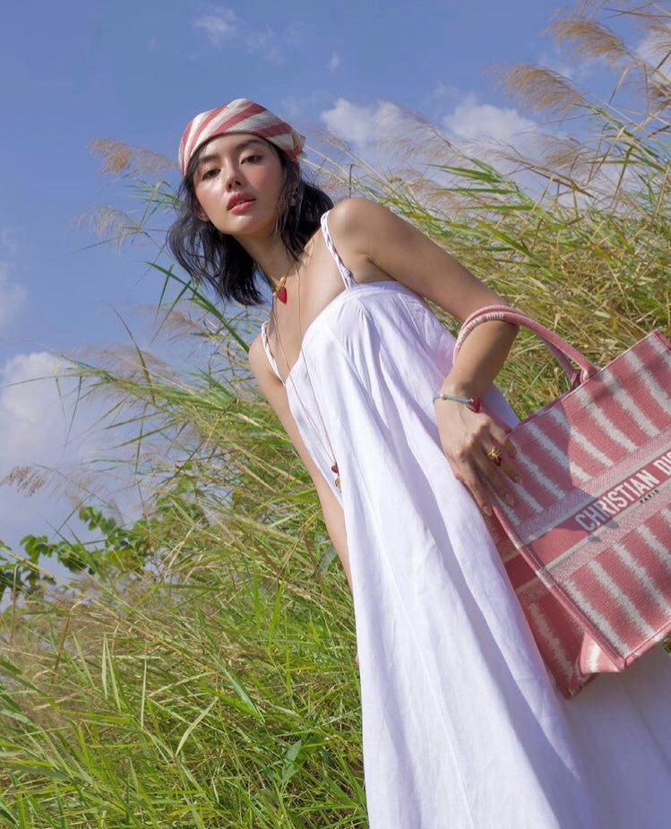 Dior Book Tote-大號41.5cm-粉色條紋