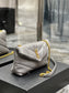 聖Y羅-絎縫小羊皮包 灰色金扣 小羊皮 23cm