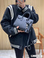 聖Y羅-sac de jour 風琴包山羊紋 黑色 22cm