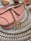 Dior Saddle 馬鞍包-平紋-小號豆沙色-19.5cm