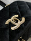 Chanel mini coco handle-黑色絲絨鑽扣