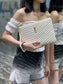 YSL_提花拼接文件手拿包-白色金扣-30cm