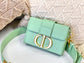 Dior 蒙田 Mini Box-平紋牛皮-金扣-17.5cm-薄荷綠